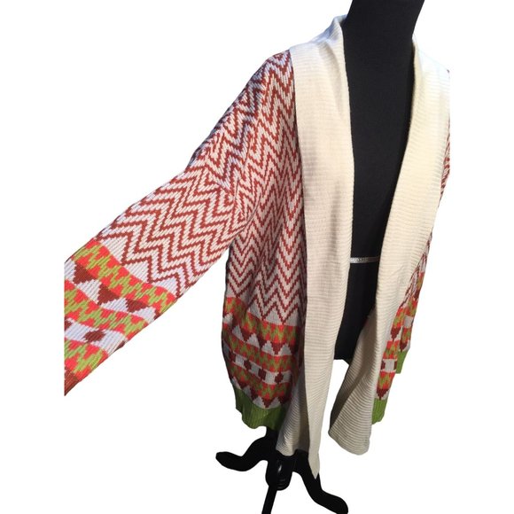 Great Geometric Pattern Colorful Long Sweater by So It Is - Size Large - Picture 8 of 11